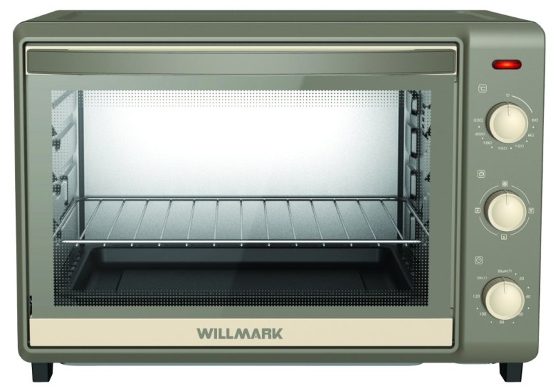 Духовка (мини-печь) WILLMARK WOC-452GB бежевый/серый, 45л, 1800Вт, до 230°C