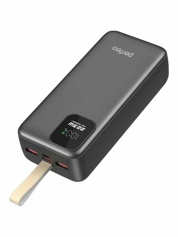 Аккумулятор Perfeo Powerbank 30000 mAh/LED дисплей/PD+QC 3.0/Type-C/2 USB/Выход:5A, max 22.5W/Black