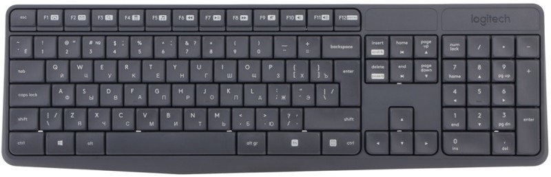 Клавиатура Logitech MK235 серый, беспроводная