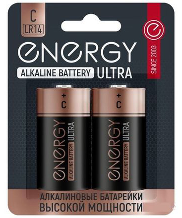 Батарейка алкалиновая LR14/2B (С) блистер 2шт Energy Ultra