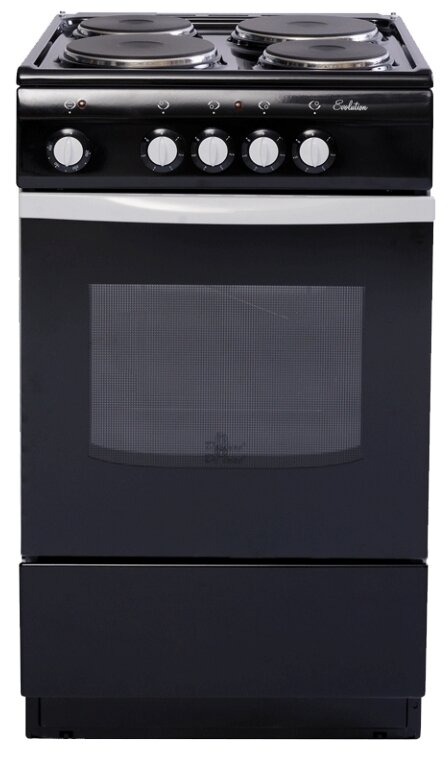 Плита электрическая De Luxe 5004.12э черный, 4 конфорки, эмаль, 5500Вт