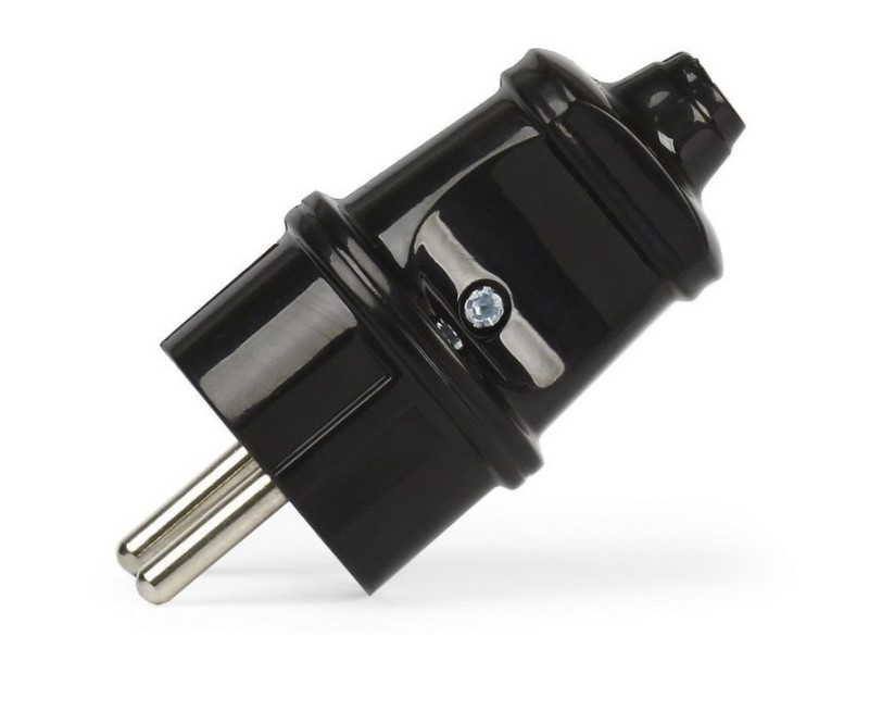 Вилка SmartBuy 16А 250В (АБС-пластик, прямая, черная, земля) SBE-16-P01-b