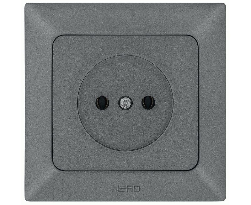 Розетка NE-AD ARAS СУ 1 мест. графит ( керамика) 93-121-02-P
