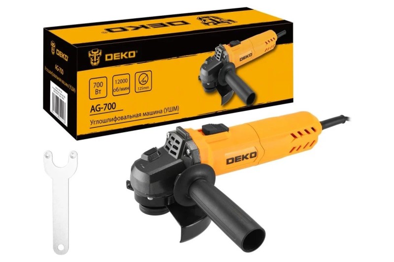Углошлифовальная машина DEKO AG-700, 125 мм, 700Вт, 12000об/мин, 081-1023