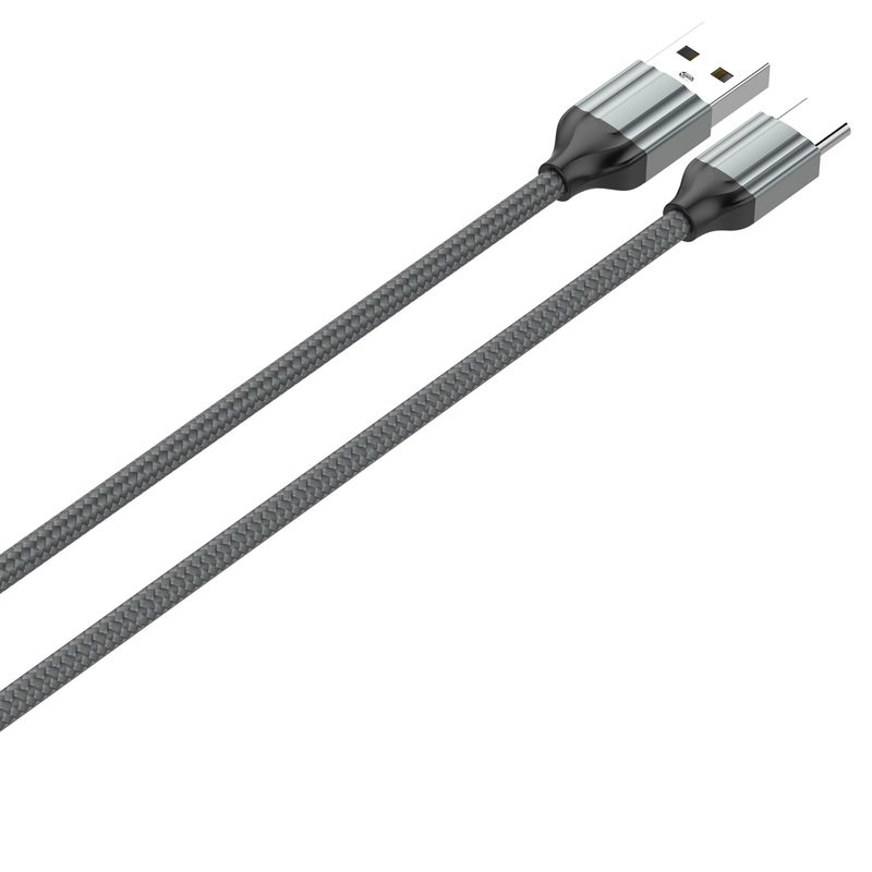 Кабель LDNIO LS431/ USB кабель Micro/ 1m/ 2.4A/ медь: 86 жил/ Нейлоновая оплетка/ Gray