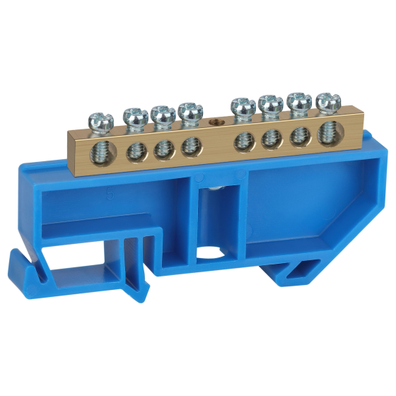 Шина ЭРА NO-222-45 N ноль на DIN-изоляторе ШНИ-6х9-8-Д-синий Б0033426
