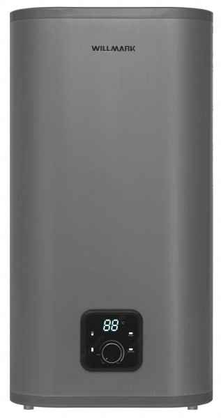 Водонагреватель WILLMARK WWH-50GFS U PRO серый, 50л, 2кВт, нерж. сталь, LED-дисплей, уневерс. монтаж