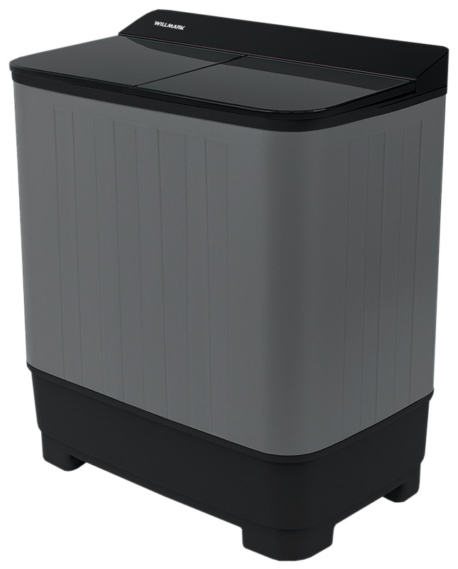 Стиральная машина WILLMARK WMS-85GB серый/черный, 8,5кг, 1350 об/мин, крышка стекло