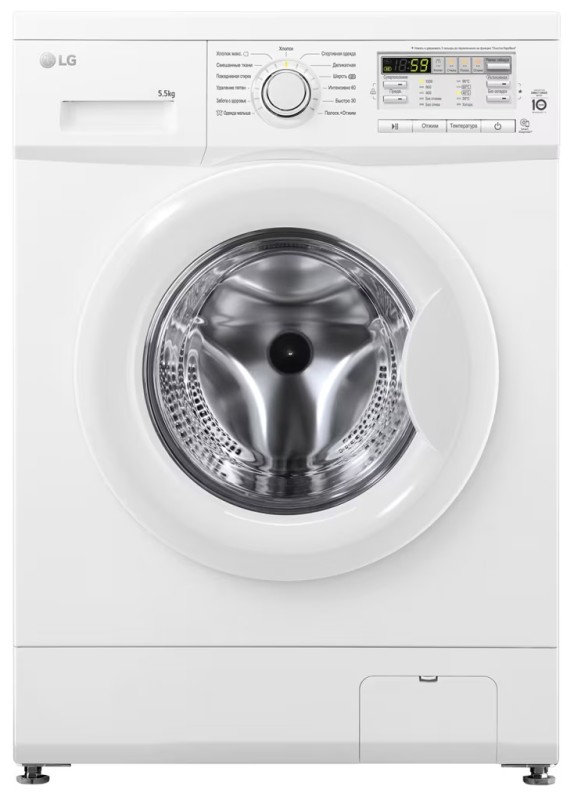 Стиральная машина LG F10B8MD Inverter Direct Drive белый, 5.5кг, 13 программ, 1000об/мин, А, 60x44