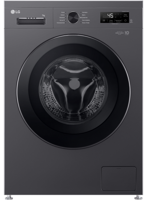 Стиральная машина LG F2Y1WS6J Inverter Direct Drive серый, 6.5кг 10 программ 1200об/мин пар, 60х44