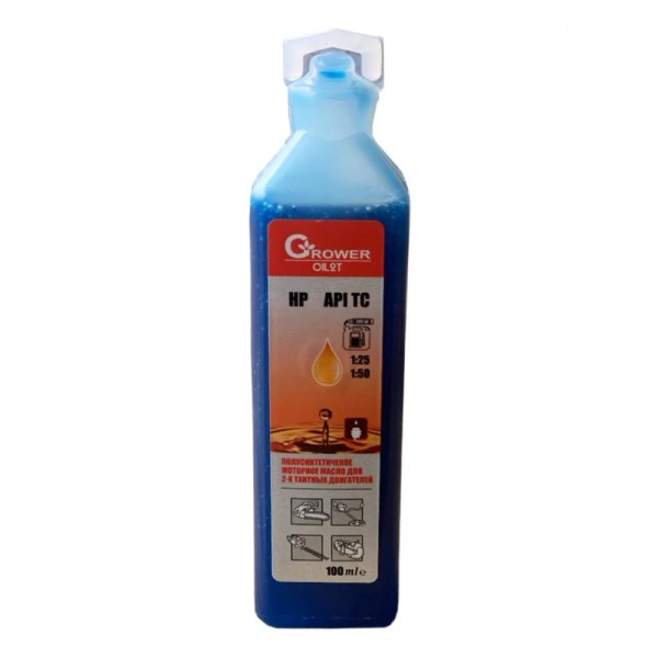 Масло 2-х так. GROWER 2T полусинтетика, 0,1л (100 мл) НР API TB (синее)