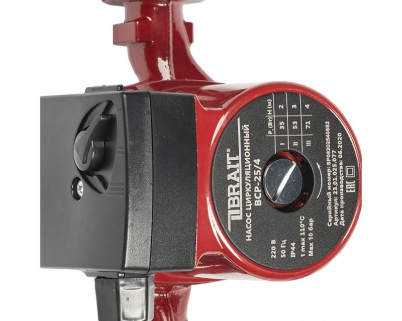 Насос циркуляционный BRAIT CN-25/4 2/3/4м, 20/30/40л/мин, 35/53/71Вт