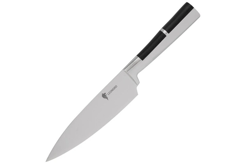 Нож Profi Leonord нерж сталь лезвие 20 см 2,5 мм поварск цельнометал ручка с вставкой пластик 106016