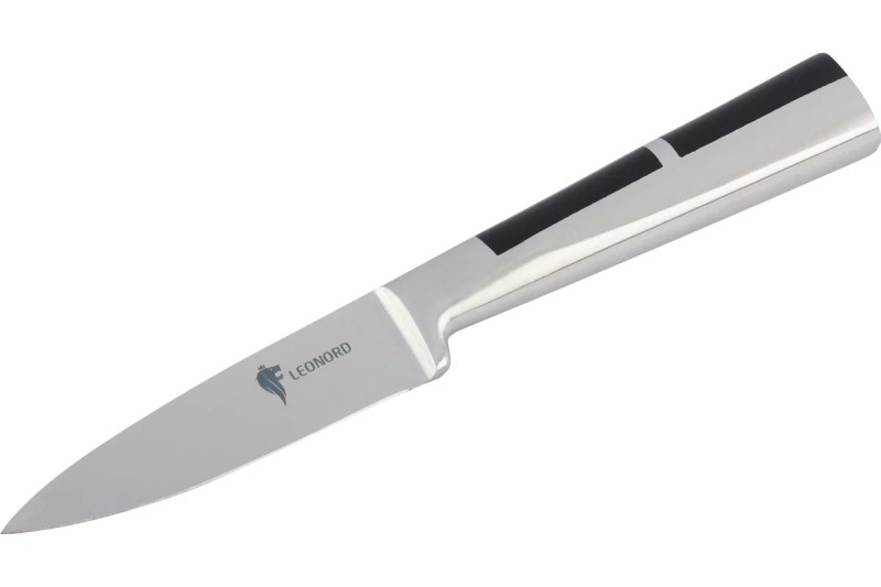 Нож Profi Leonord нерж сталь лезвие 9 см 2 мм овощной цельнометал ручка с вставкой пластик 106019