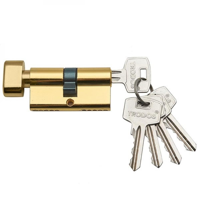 Цилиндровый механизм с вертушкой ЦАМ ЦМВ 90mm (40+10+40) PB золото 5кл. арт. 208098