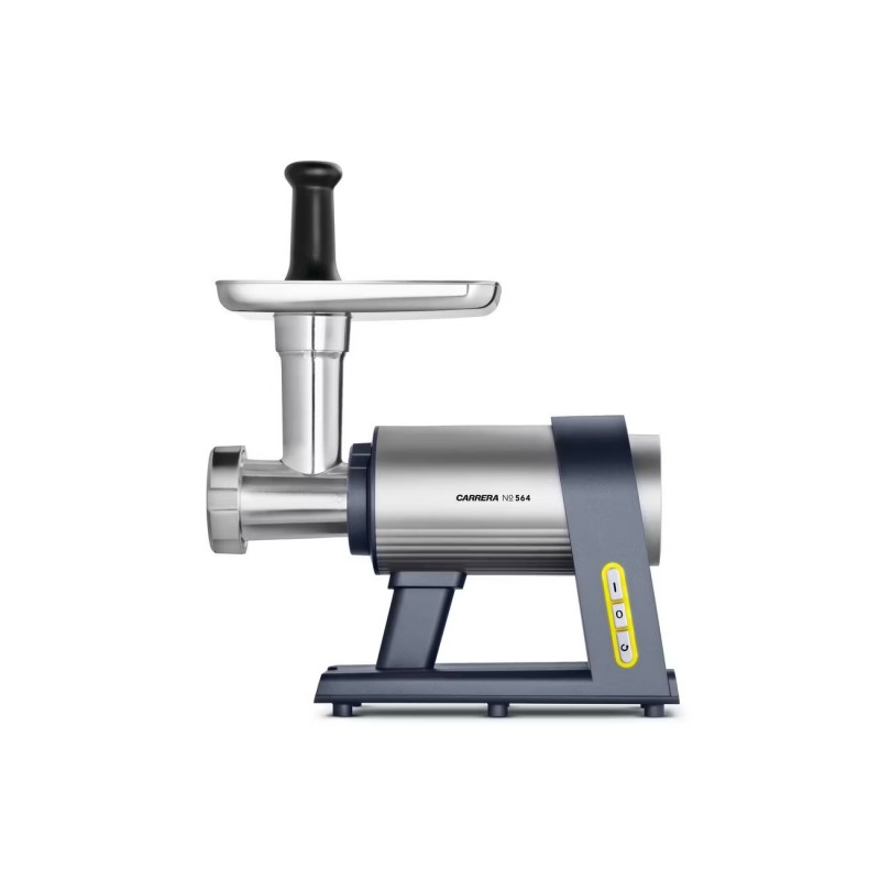 Мясорубка электрическая Carrera CRM №564 серебристый, 2500вт, ревер, 3 кг/мин, 3 решетки 3/5/8мм