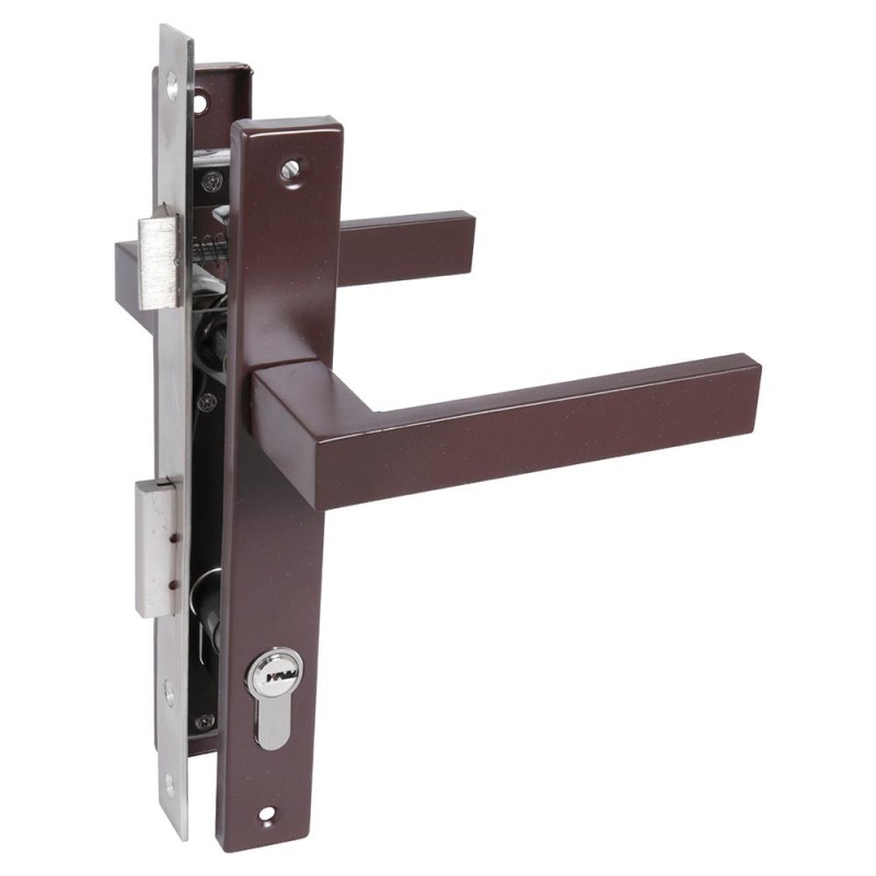 Замок врезной узкопрофильный для калитки, коричневый СТАНДАРТ 8520.01.8017 ключ-ключ арт. 17659