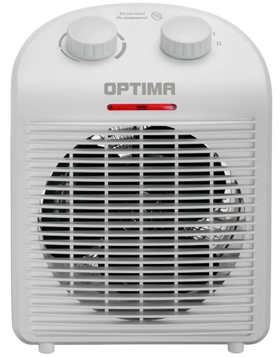 Тепловентилятор OPTIMA FH-90E белый, 2000Вт, 20м², 3 режима, термостат, защита от перегрева