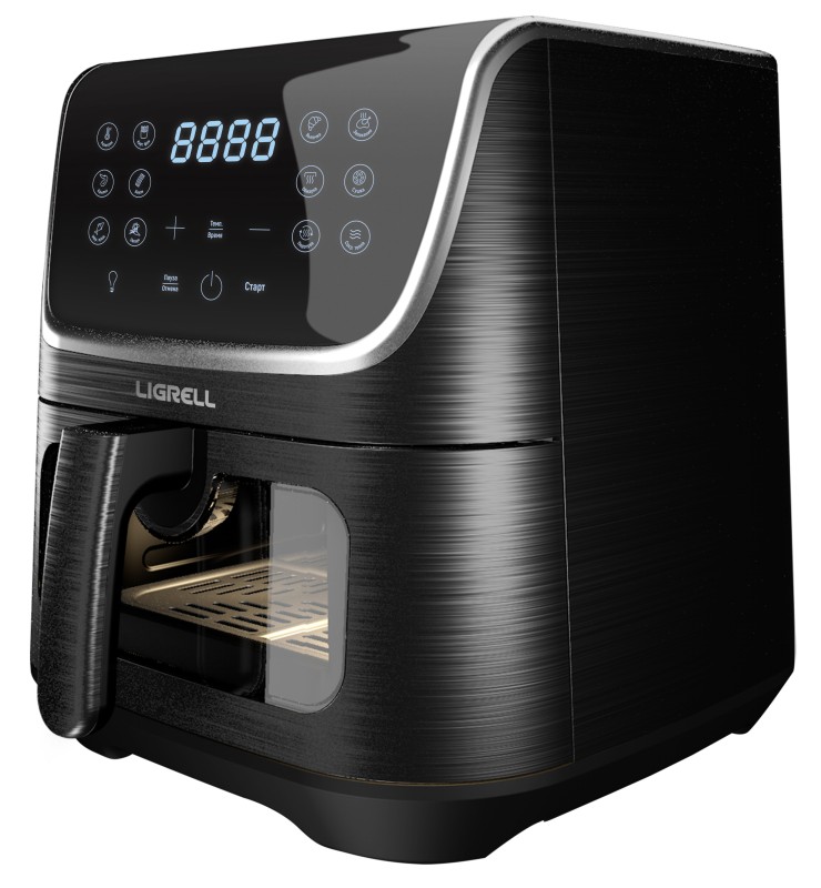Аэрогриль LIGRELL LAIF-6001TB черный, 6л, 2000Вт, 12 программ, LED-дисплей