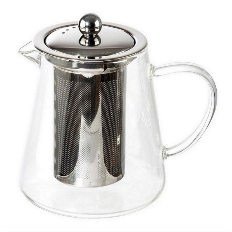 Чайник стеклянный заварочный 750 мл конусной формы сталь крышка фильтр Aroma Leonord арт. 008247