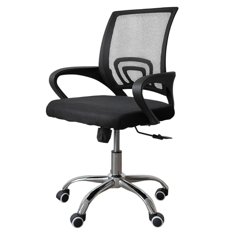 Кресло офисное 76*60*40 см до 120 кг сетка механизм качания черный Baizheng BZ-9050H