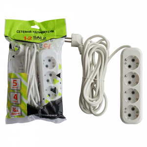 Удлинитель сет. 1-2.SALE ПВС 3х1 4роз. 5м 16А земля (корпус АБС-пластик) E1М 860486