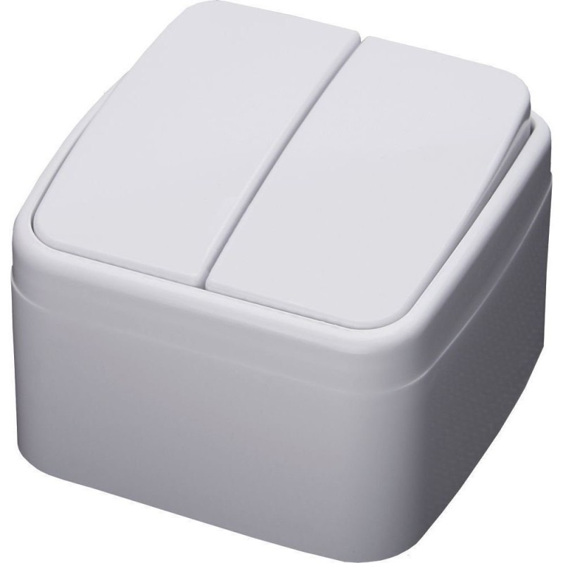 Выключатель 2-клавиш. STEKKER, PSW10-42-20, ОУ, 250В, 10А, IP20, серия Basic, белый 39032