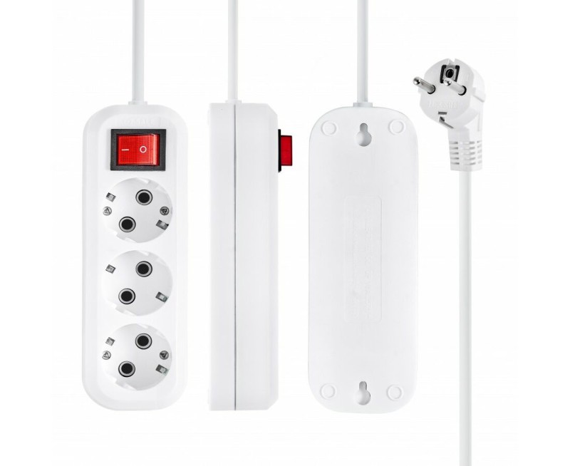 Удлинитель сет. 1-2.SALE ПВС 3х1 3роз. 3м 16А земля, выкл (корпус АБС-пластик) E1М 860473