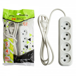 Удлинитель сет. 1-2.SALE ПВС 2х1 4роз. 5м 10А (корпус АБС-пластик) E1М 860466