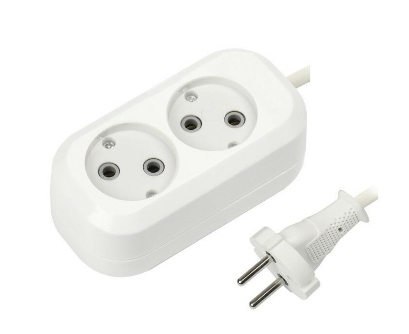 Удлинитель сет. 1-2.SALE ПВС 2х1 2роз. 5м 10А (корпус АБС-пластик) E1М 860456