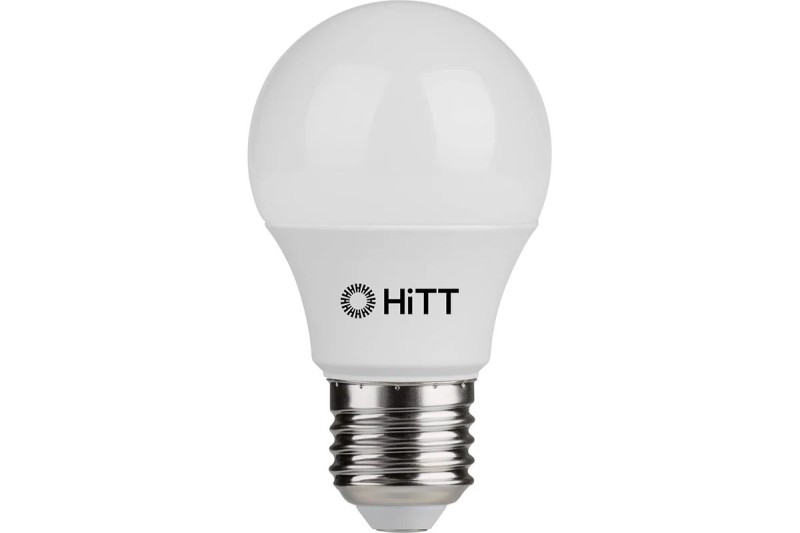 Светодиодная лампа HiTT шар Р45 E27 9W(850Lm) 4000K 4K 45x82 пластик/алюм Р45-9-230-E27-4000 1010044