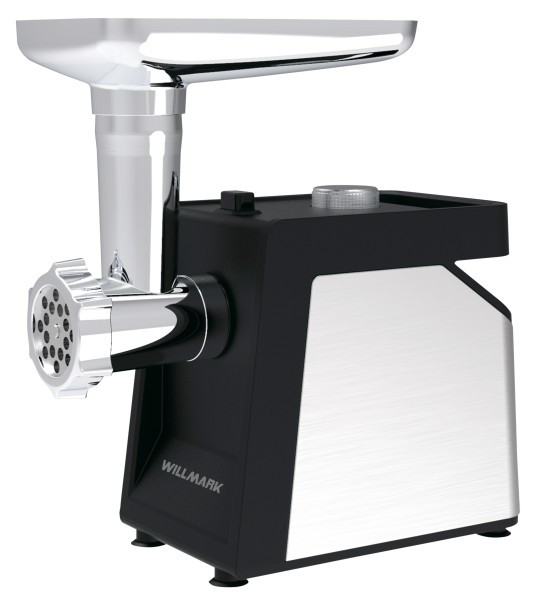 Мясорубка WILLMARK WMG-2033JS черный/нерж сталь, 2000Вт, насадки для кеббе, колбас, соковыжималка