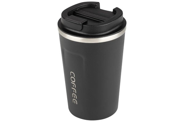 Термокружка Leonord COFFEE черная 380мл противоскользящее основание, нерж сталь арт. 106677 