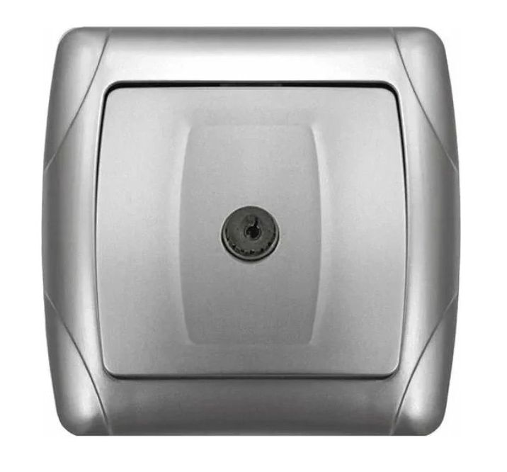 Розетка телевизионная UNIVersal Маргарита TV СУ 1мест. серебро (пласт. осн.) М0027-S