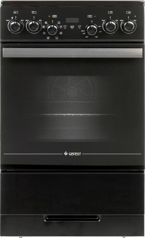 Электроплита Gefest 5560-03 0057 черный, стеклокерамика, 4 зоны, 6,81-7,45кВт, 50х59