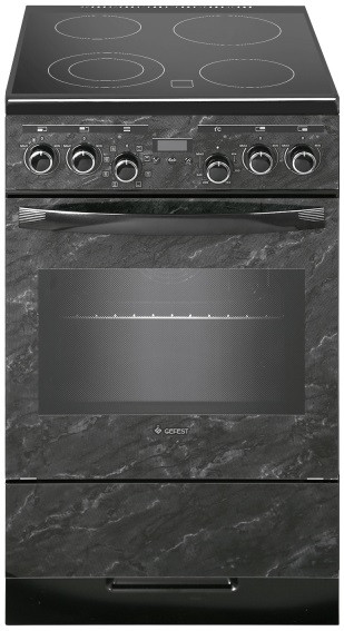 Электроплита Gefest 5560-03 0053 черный/мрамор, стеклокерамика, 4 зоны, 6,81-7,45кВт, 50x59