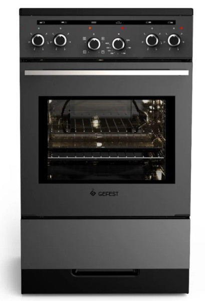 Электроплита Gefest 5560-03-0295 графит, стеклокерамика, 4 зоны, 5625-6150Вт, 50x59