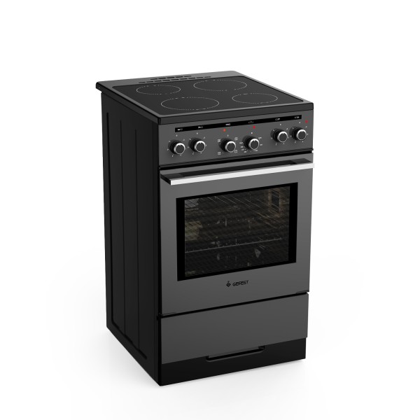 Электроплита Gefest 5560-03-0295 графит, стеклокерамика, 4 зоны, 5625-6150Вт, 50x59