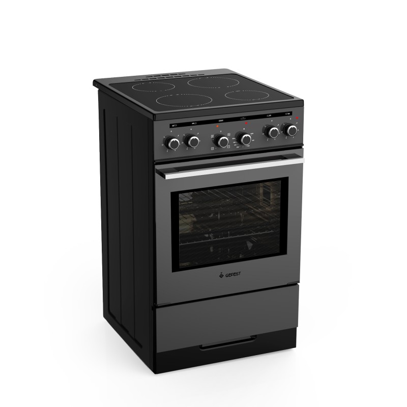 Электроплита Gefest 5560-03-0295 графит, стеклокерамика, 4 зоны, 5625-6150Вт, 50x59