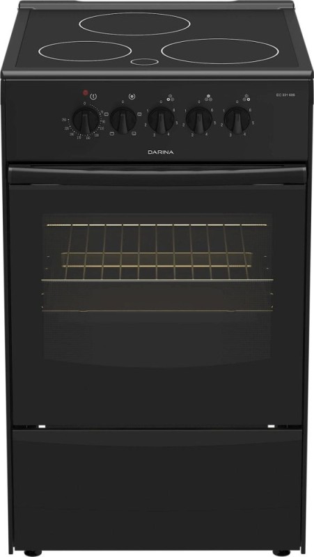 Электроплита DARINA 1B EC 331 606 At черный, стеклокерамика, 3 конфоки, 6.6кВт, 50x56