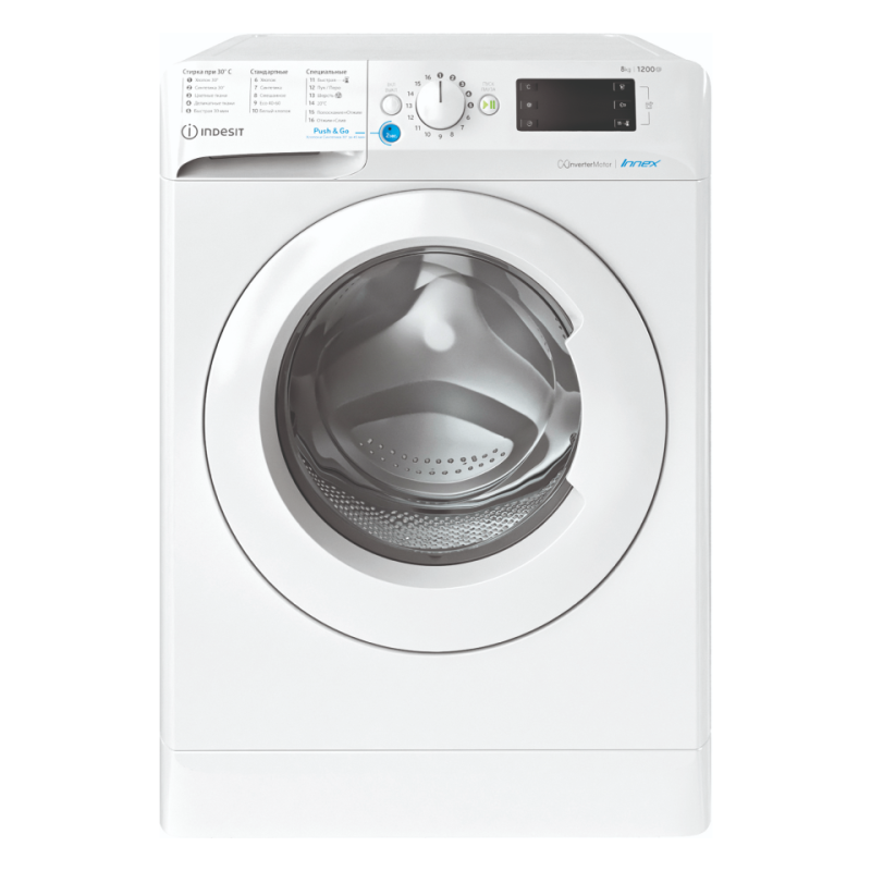 Стиральная машина Indesit BWE 81282 L белый, 8кг, 1200об/мин, 16 программ, 60х85х54см