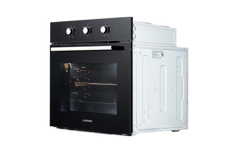Духовой шкаф LERAN EOM 6077 BG черный, 65л, 2000Вт, 1 решетка, 1 противень