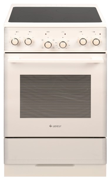 Электроплита Gefest 5560-03 0297 кремовая, стеклокерамика, 4 зоны, 6.2кВт, 50x59