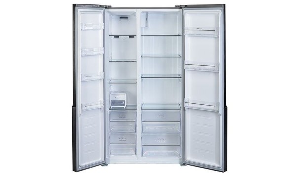 Холодильник LERAN SBS 300 IX NF нержавеющая сталь, 472/436/291/145л, A+, 176х57х90 см