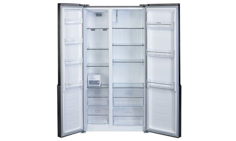 Холодильник LERAN SBS 300 IX NF нержавеющая сталь, 472/436/291/145л, A+, 176х57х90 см