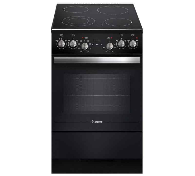 Электроплита Gefest 5560-03 0158 черный, стеклокерамика, 4 зоны, 7,4кВт, 50x59