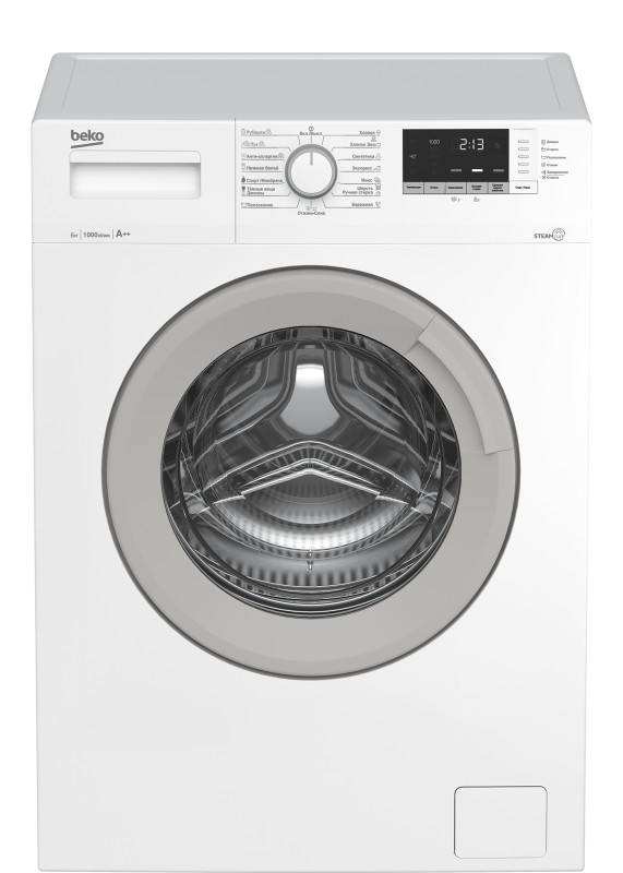 Стиральная машина BEKO WSDN63512ZSW белый, 6 кг, 1000об/мин, 1.13 кВт*ч, 65х88х46.5см