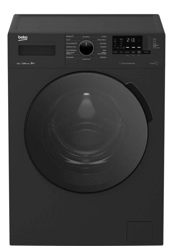 Стиральная машина BEKO WSPE6H612A Антрацит, 6.5кг, 1200об/мин, 15 программ, 60х84х44см