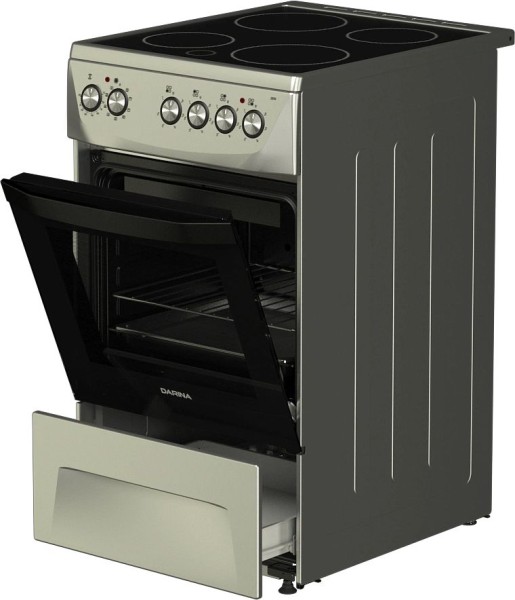 Электроплита DARINA 1D5 EC241 614 X серебристый, стеклокерамическая, 50х60, 6100Вт