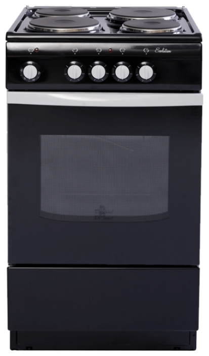 Электроплита De Luxe 5004.12э черный, 4 конфорки, 5500Вт, 85*50*50